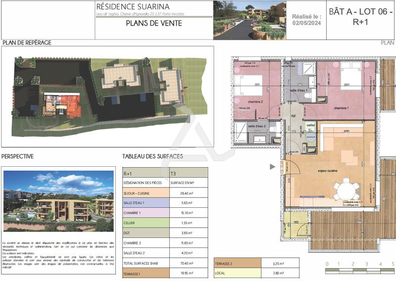 Appartement - 70 m² - 3 pièces