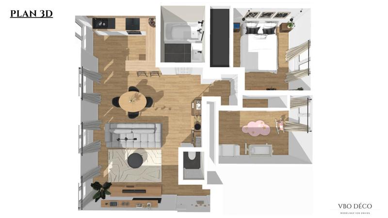 Appartement - 55 m² - 3 pièces