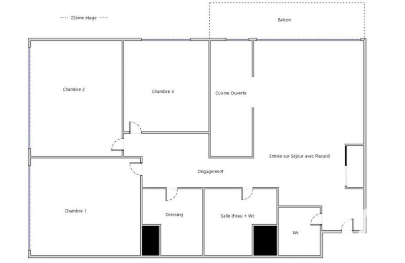 Appartement - 80 m² - 4 pièces