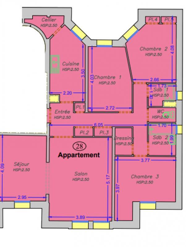 Appartement - 95 m² - 5 pièces