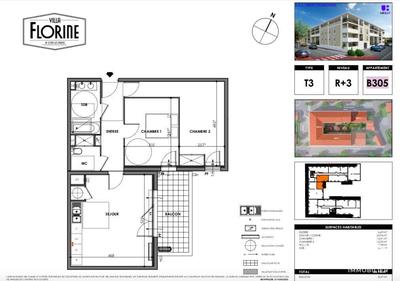 Appartement - 65 m² - 3 pièces