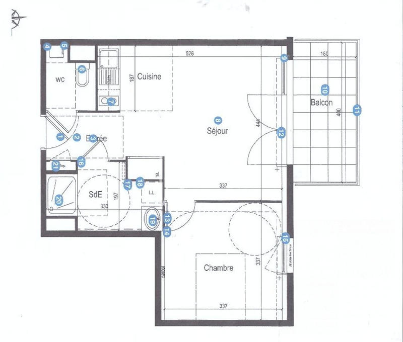 Appartement - 43 m² - 2 pièces