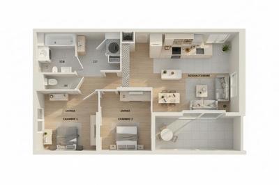 Appartement - 61 m² - 3 pièces