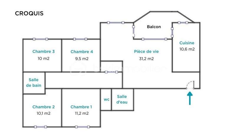 Appartement - 103 m² - 5 pièces