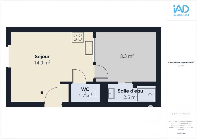 Appartement - 30 m² - 2 pièces