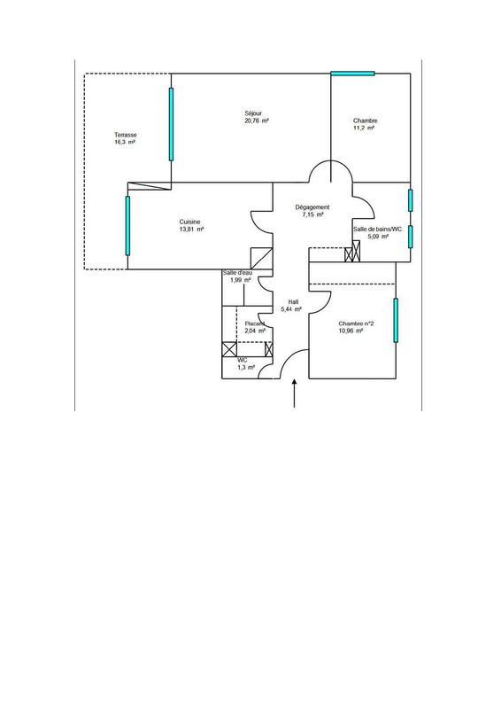 Appartement - 80 m² - 3 pièces