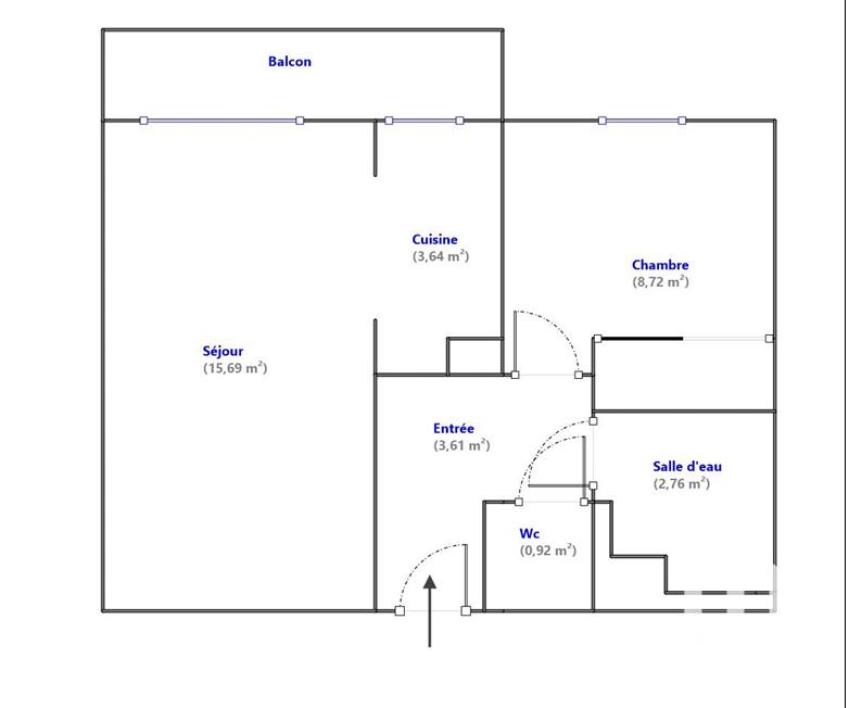 Appartement - 35 m² - 2 pièces