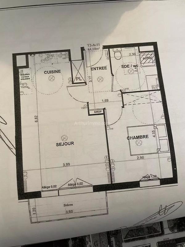 Appartement - 45 m² - 2 pièces