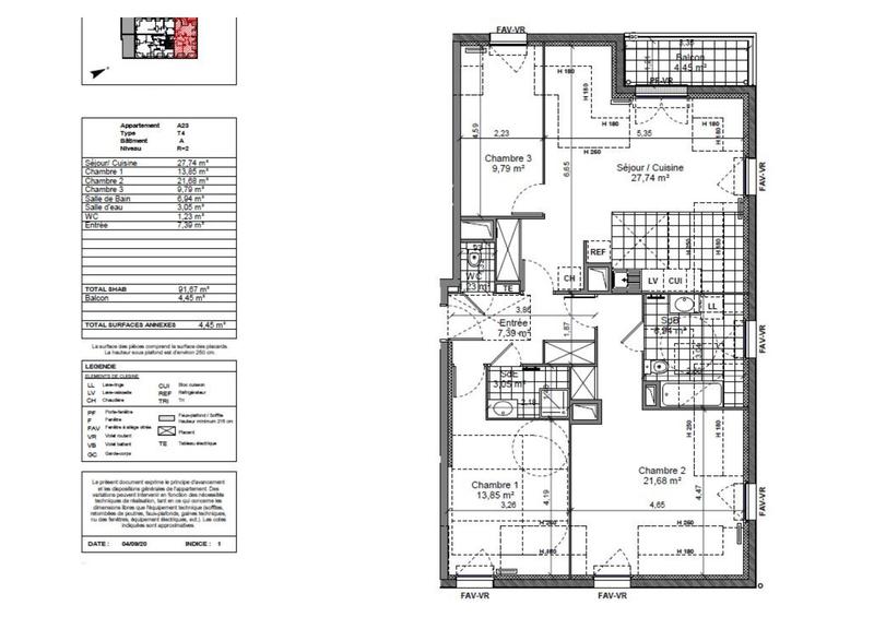 Appartement - 92 m² - 4 pièces