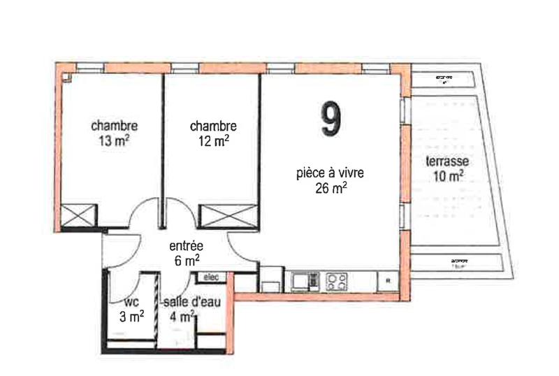 Appartement - 64 m² - 3 pièces