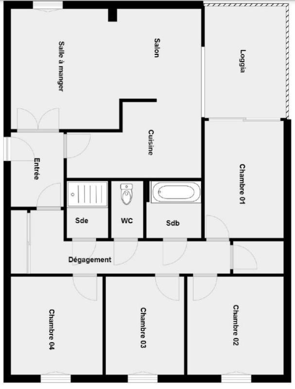 Appartement - 97 m² - 5 pièces