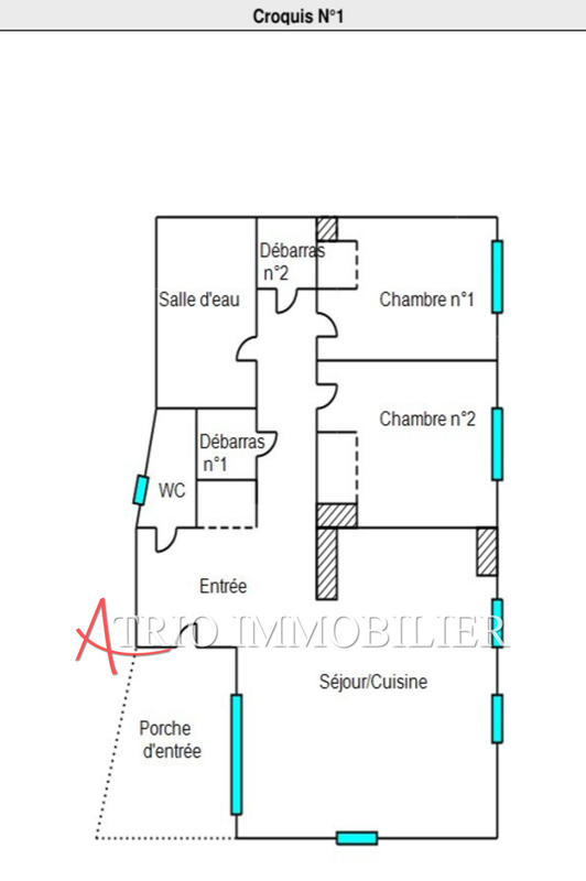Appartement - 60 m² - 3 pièces