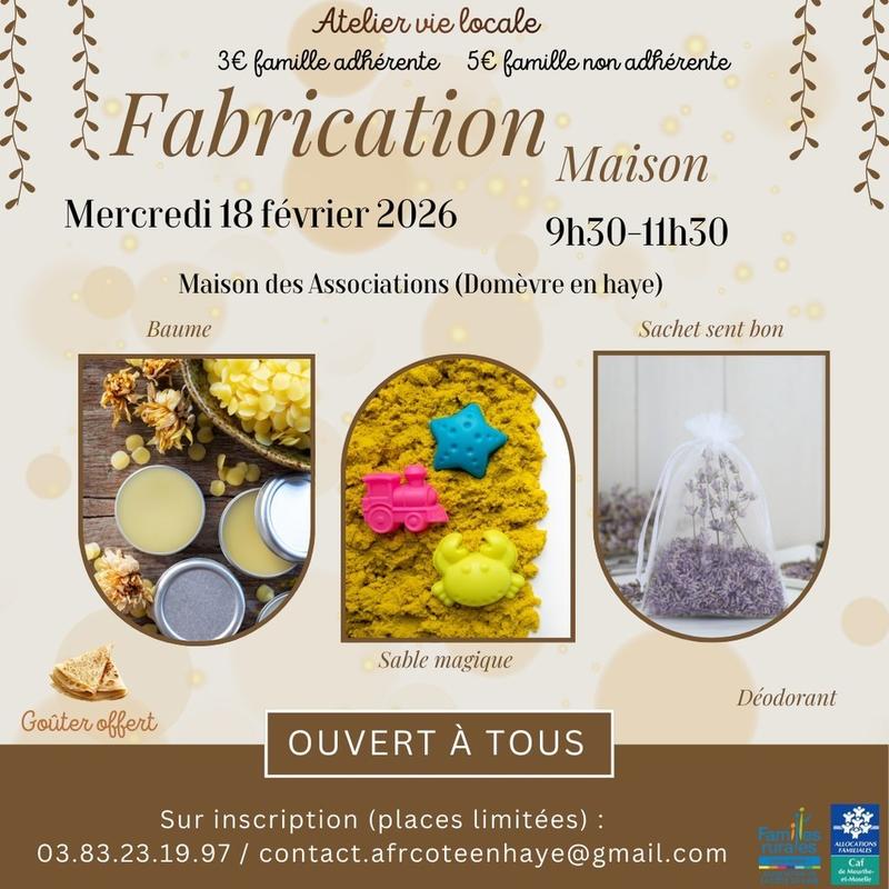 Atelier vie locale - Fabrication maison