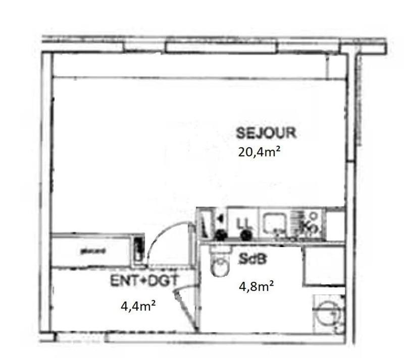 Studio - 29 m² - 1 pièce