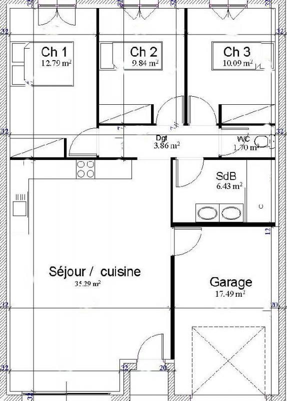 Villa - 80 m² - 4 pièces