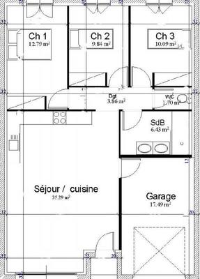 Villa - 80 m² - 4 pièces