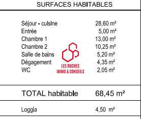 Appartement - 68 m² - 3 pièces