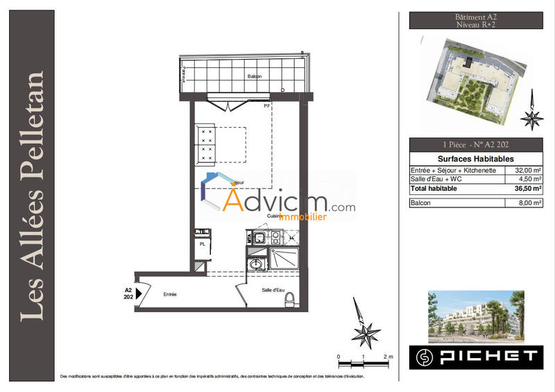Appartement - 37 m² - 1 pièce