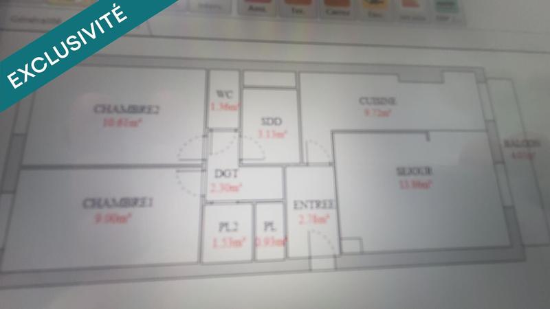 Appartement - 55 m² - 3 pièces