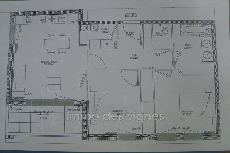 Appartement - 62 m² - 3 pièces