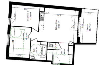 Appartement - 61 m² - 3 pièces