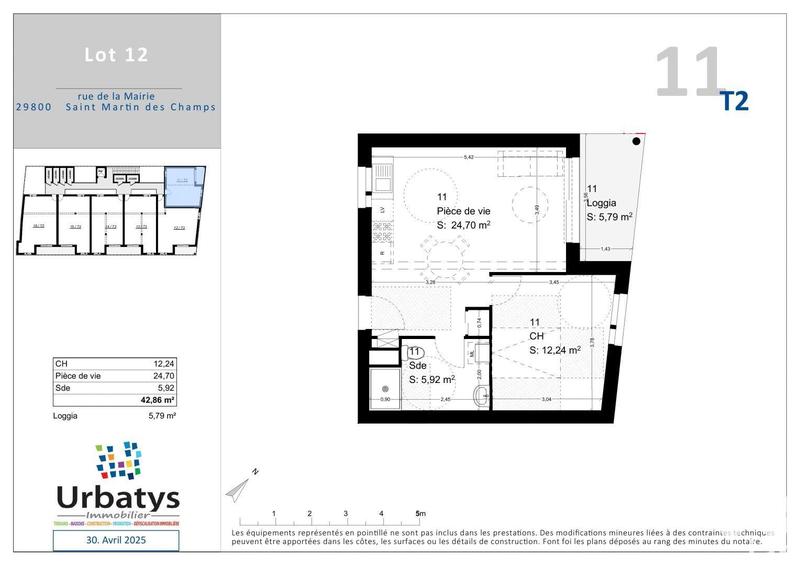 Appartement - 42 m² - 2 pièces