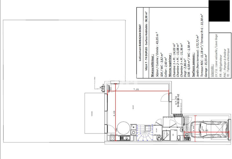 Maison - 99 m² - 4 pièces