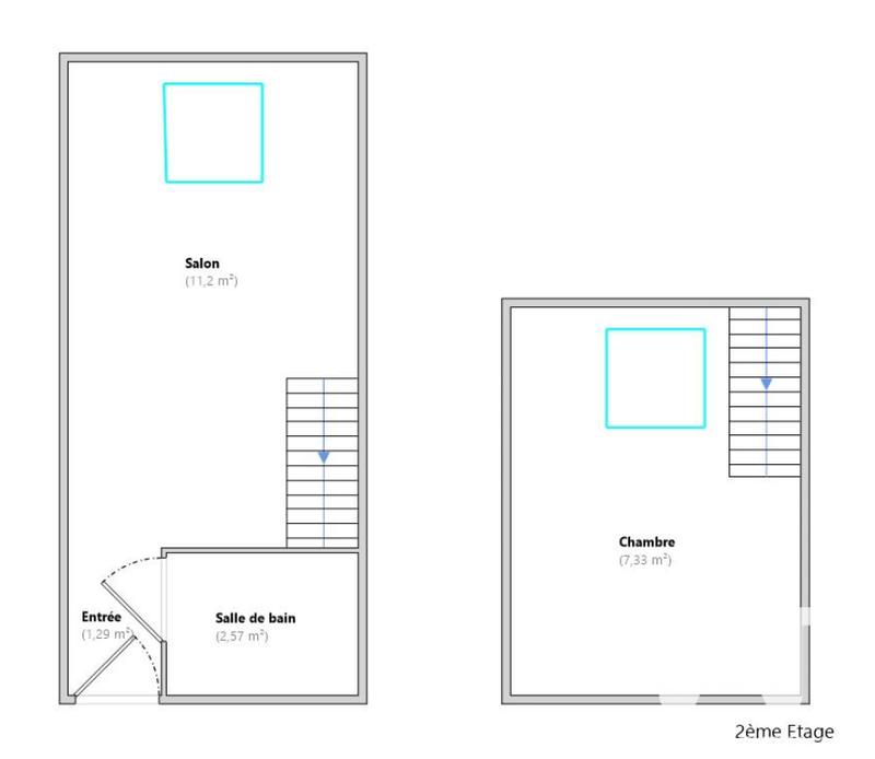 Appartement - 25 m² - 2 pièces