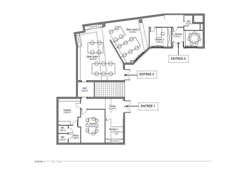 Bureau - 206 m² - 6 pièces