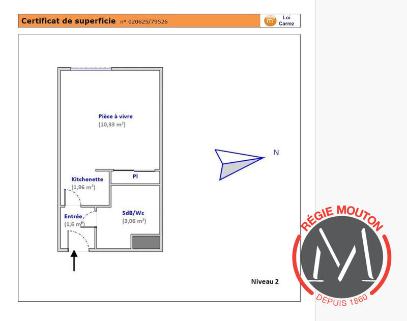Appartement - 18 m² - 1 pièce