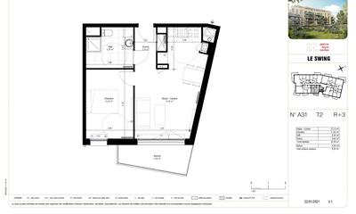 Appartement - 42 m² - 2 pièces