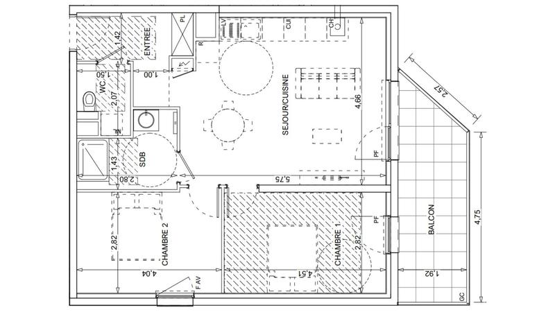 Appartement - 63 m² - 3 pièces