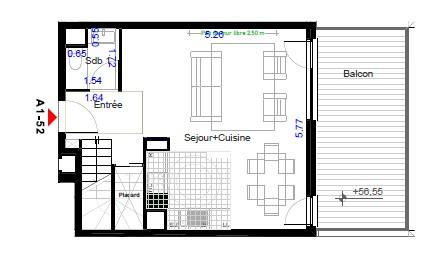 Appartement - 68 m² - 3 pièces