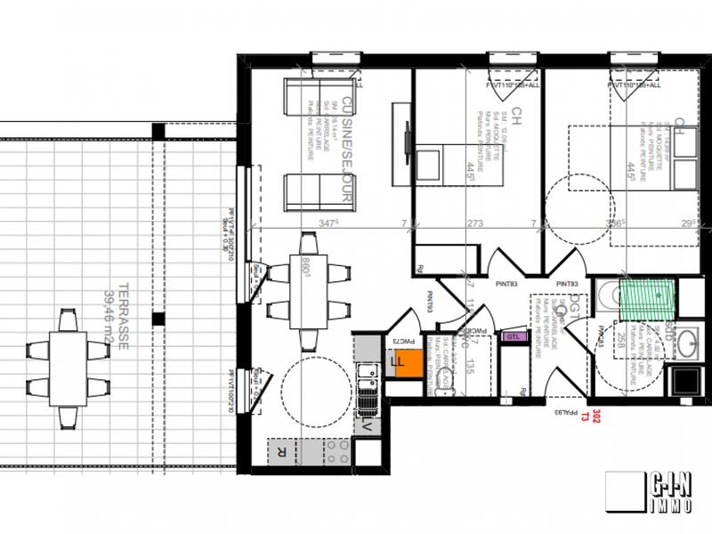 Appartement - 68 m² - 3 pièces