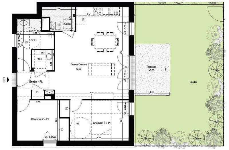 Appartement - 68 m² - 3 pièces