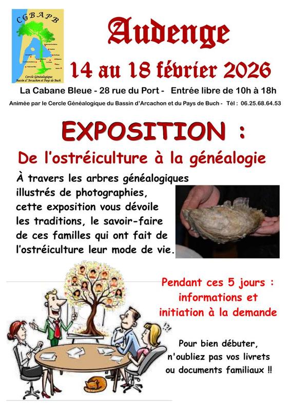 Exposition à la Cabane Bleue : de l'ostréiculture à la généalogie