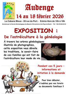 Exposition à la Cabane Bleue : de l'ostréiculture à la généalogie