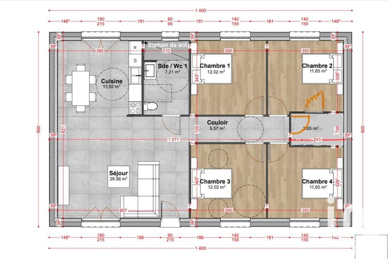 Maison - 105 m² - 5 pièces