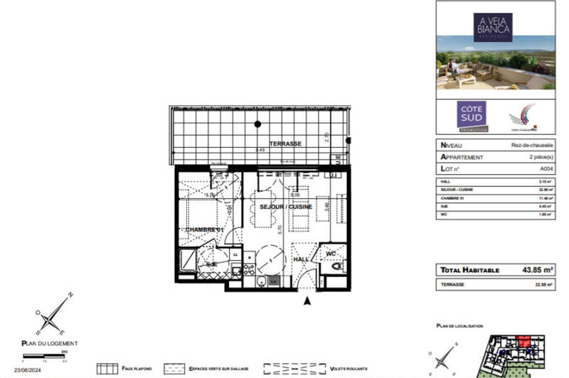 Appartement - 44 m² - 2 pièces