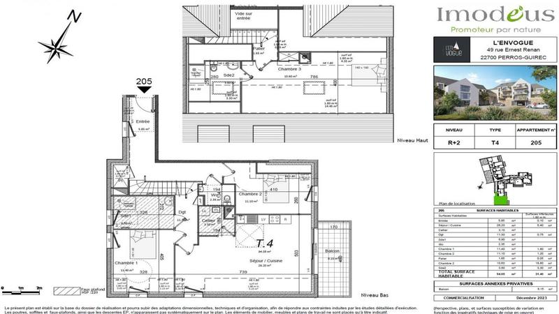 Appartement - 94 m² - 4 pièces