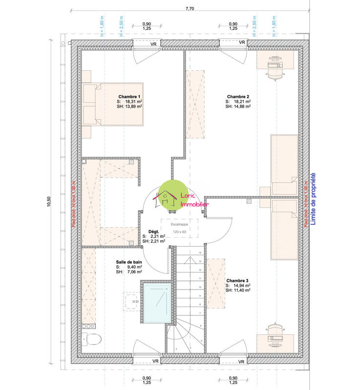 Maison - 96 m² - 5 pièces