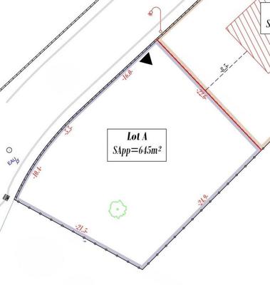 Terrain constructible - 645 m²