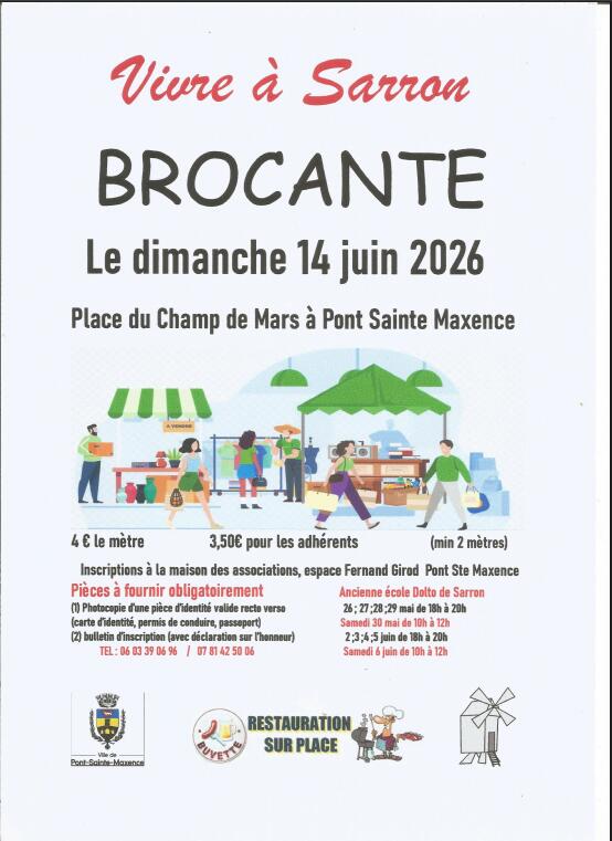 Brocante annuel de l'association Vivre à Sarron