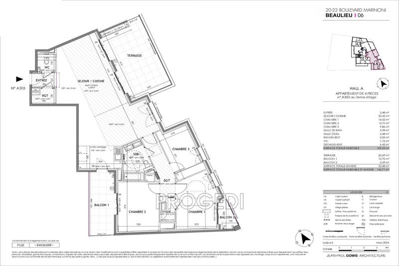 Appartement - 109 m² - 4 pièces