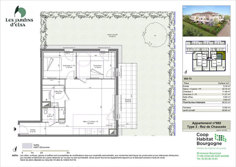 Appartement - 68 m² - 3 pièces