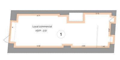 Local commercial - 68 m²