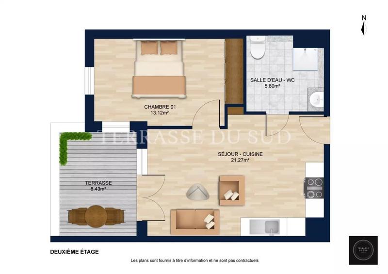 Appartement - 40 m² - 2 pièces