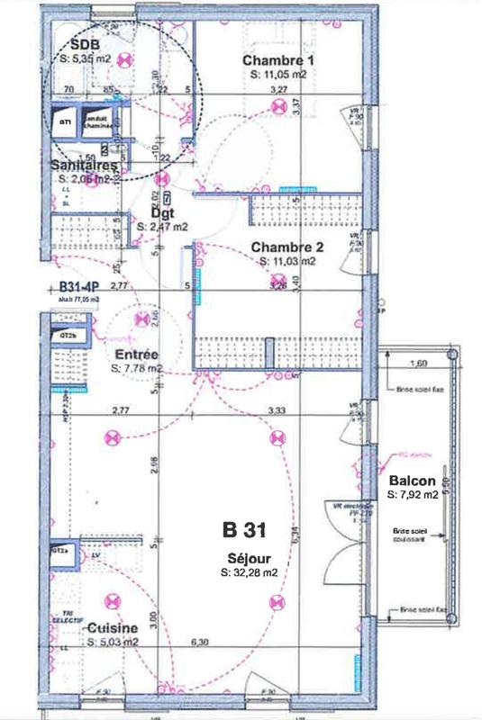 Appartement - 78 m² - 3 pièces