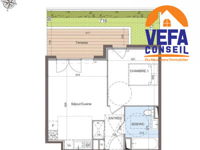 Appartement - 40 m² - 2 pièces