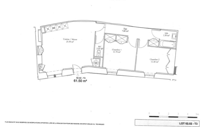 Appartement - 60 m² - 3 pièces